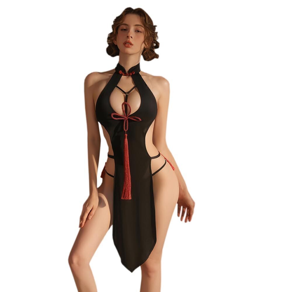 3192 sexy cheongsam dress lingerie Cosplay Costume outfit long skirt